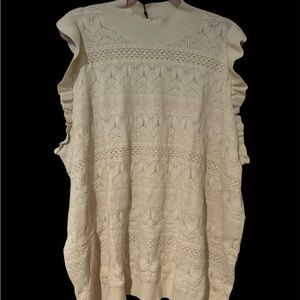 Cream Sleeveless Knit shirt